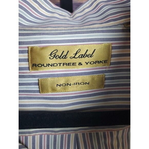 Roundtree & Yorke Gold Label Dress Shirt Women's Big 2X Striped Non Iron - Picture 2 of 12